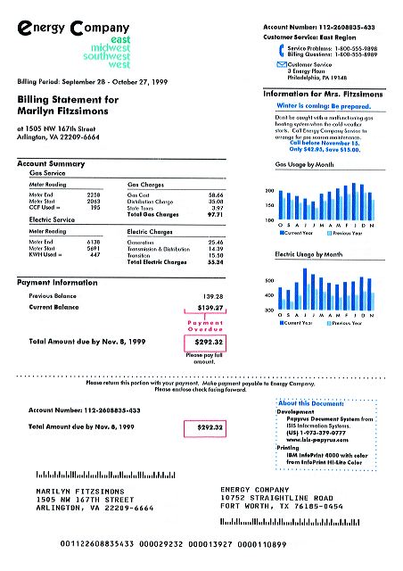 Energy Bill Sample 5