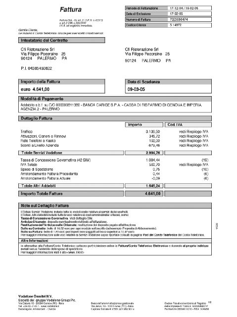Vodafone Bill 1